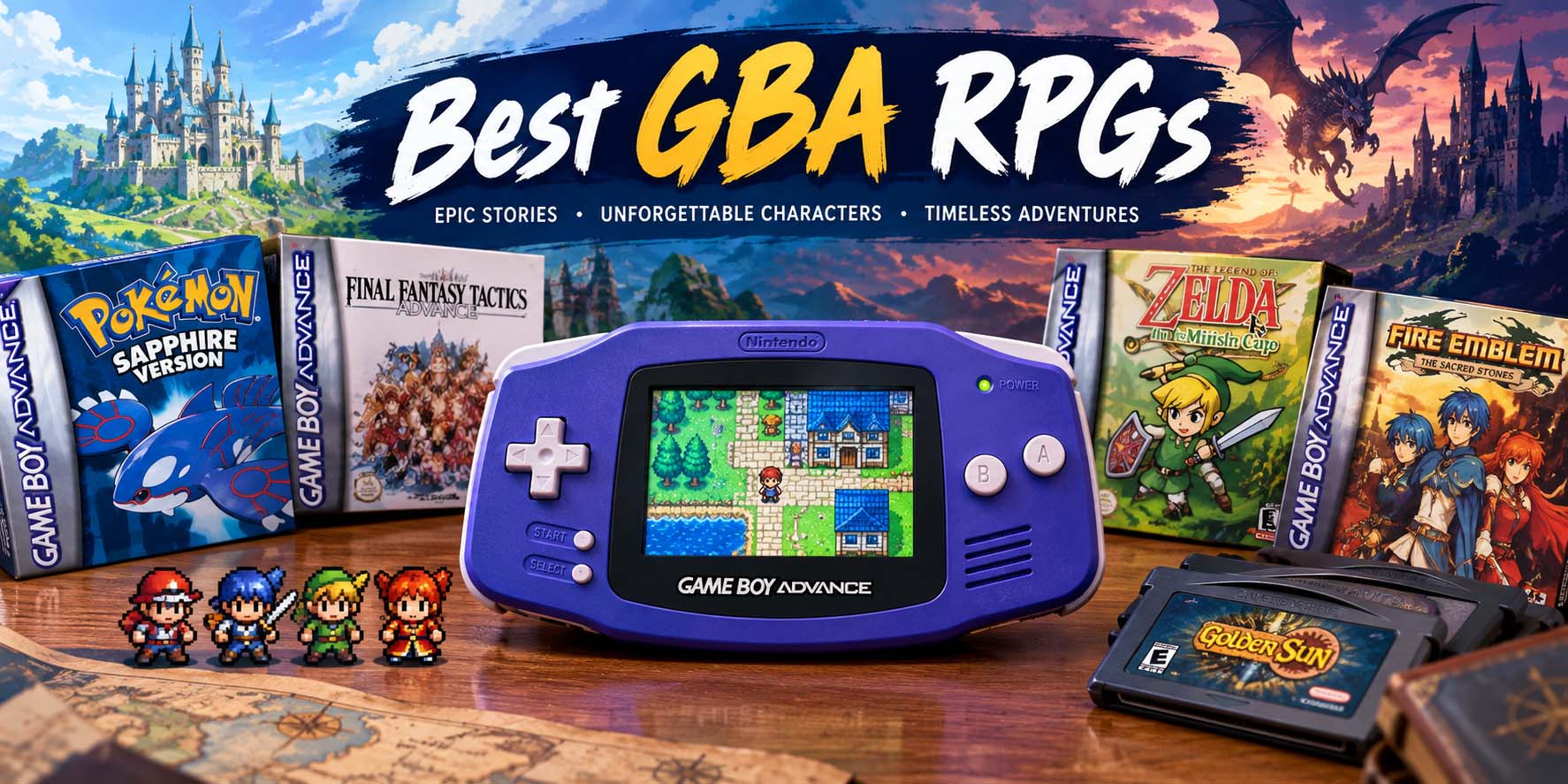 Best GBA RPGs represented by fantasy, tactical, and turn-based handheld gameplay